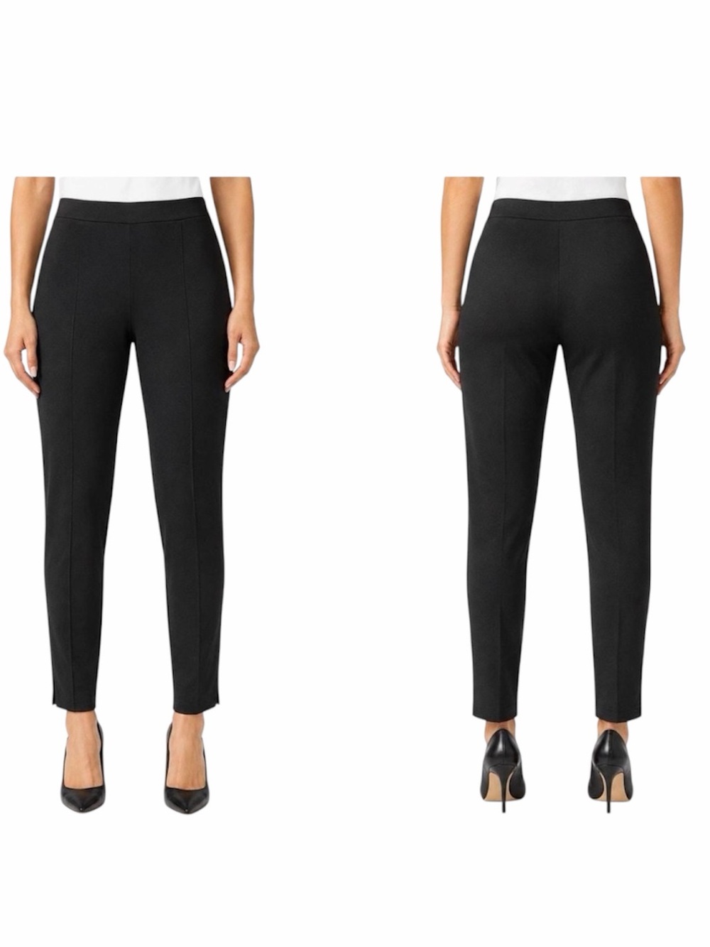 Eileen Fisher Slim Ankle Pants Organic Cotton Stretch Side Zip Women’s Petite L